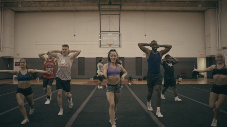 Navarro College cheerleading practice