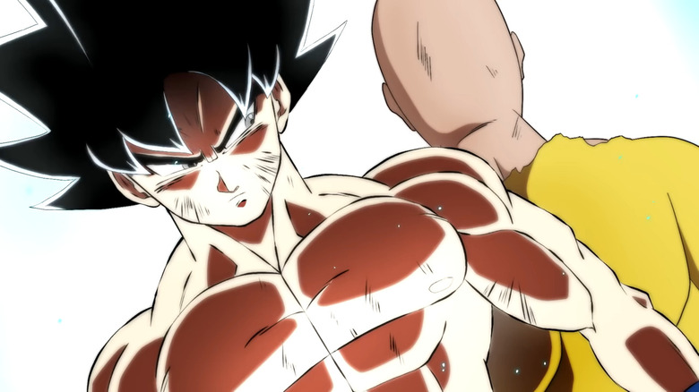 Goku back-to-back with Saitama