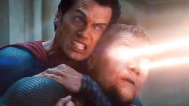 Superman fighting Zod