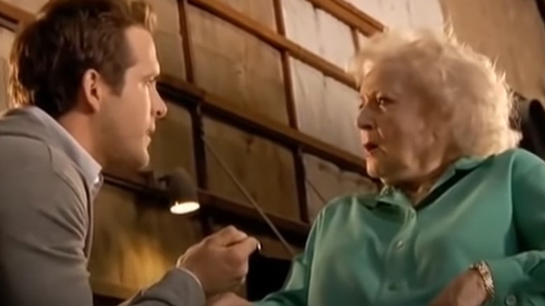 Ryan Reynolds and Betty White in a sketch