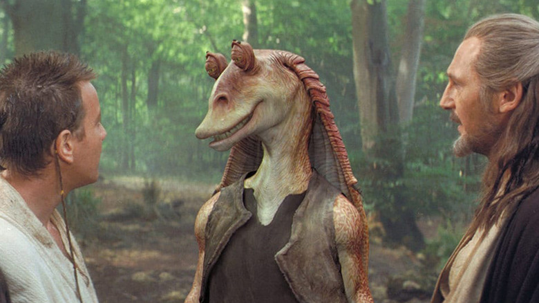 Jar Jar with Obi-Wan and Qwi-Gon