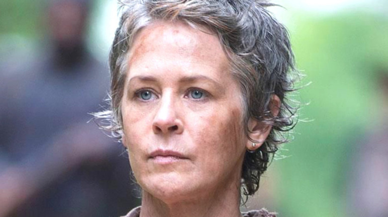 Carol Peletier staring ahead on The Walking Dead