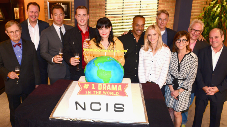 NCIS cast and crew celebrating the show being named the top drama in the world