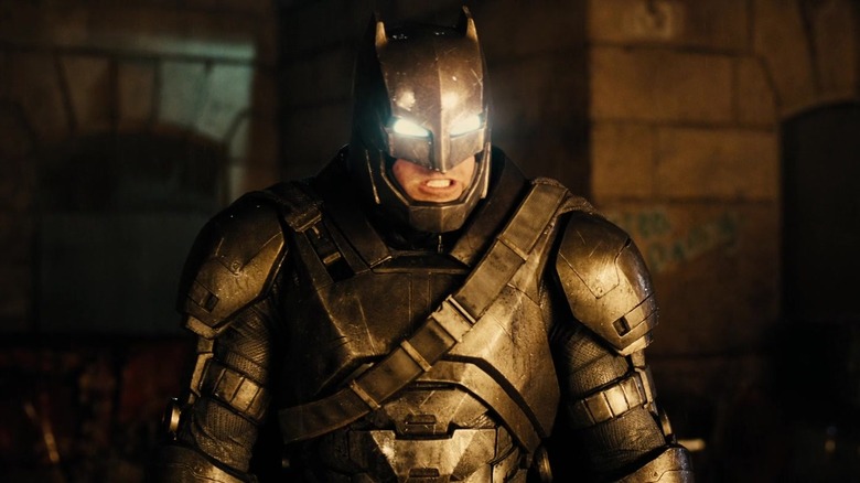 Batman wearing armored Batsuit