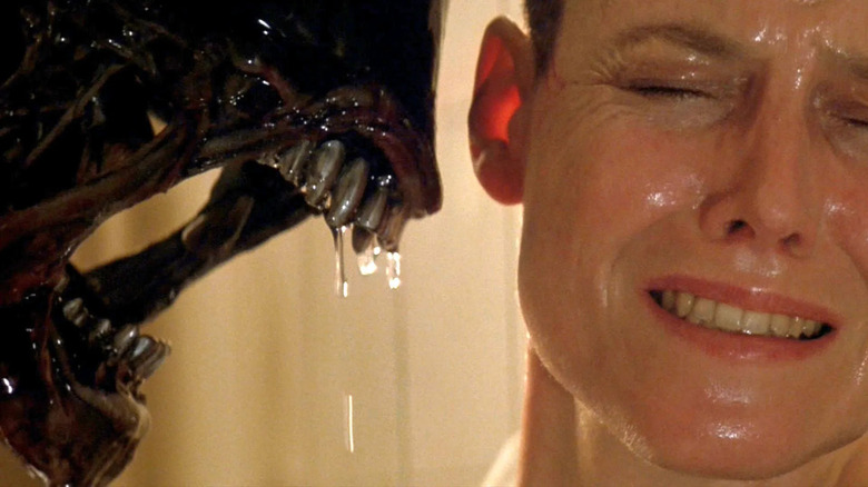 Xenomorph drooling on Ripley's face 