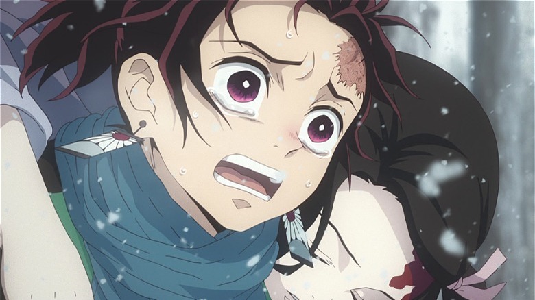 Tanjiro crying