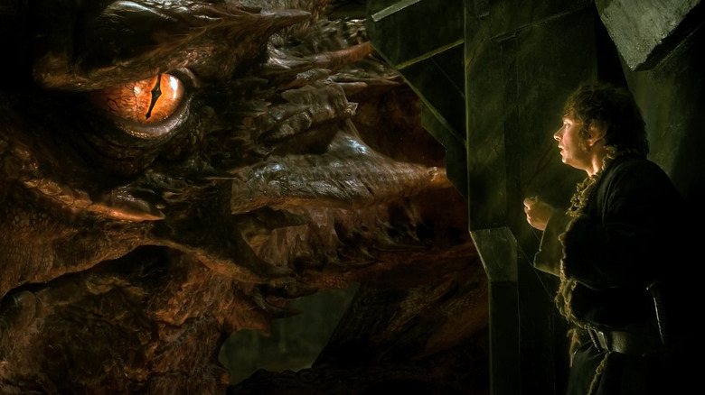 Bilbo confronts Smaug