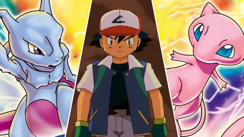 Mewtwo, Ash, and Mew