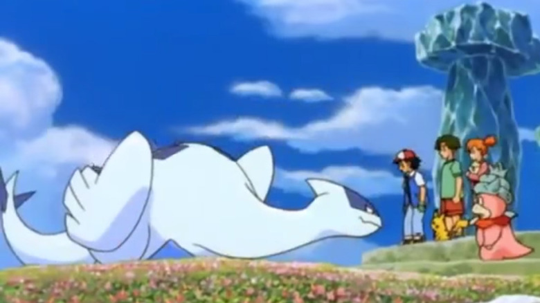 Ash and his friends with Lugia