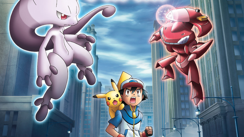 Mewtwo, Ash, Pikachu, and the Red Genesect 