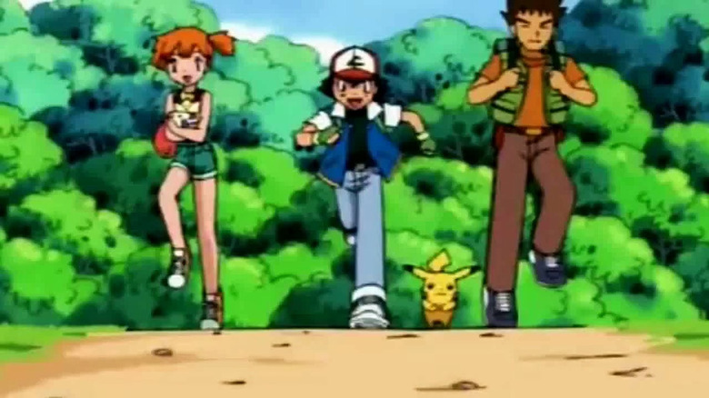 Ash and his friends travelling through Johto