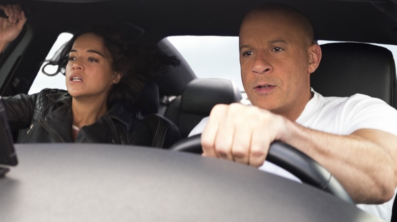 Dom and Letty in car