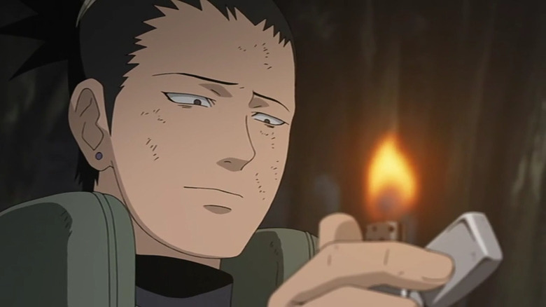 Shikamaru with Asuma's lighter