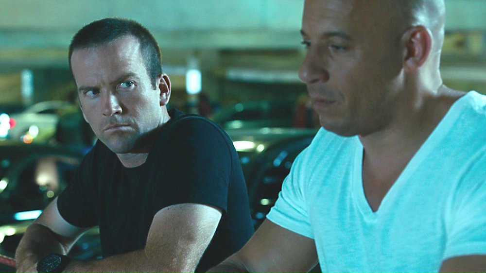 Lucas Black and Vin Diesel in Furious 7