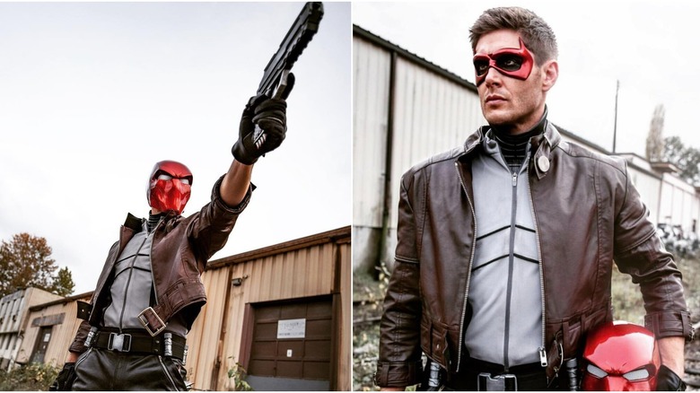 Jensen Ackles cosplaying Red Hood