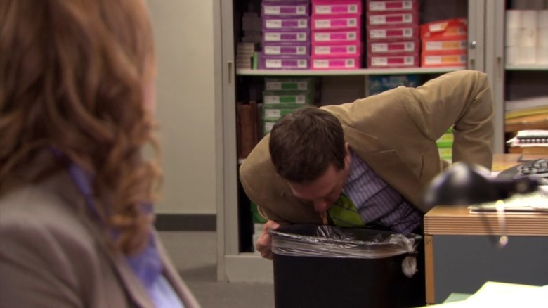 Andy Bernard puking on The Office