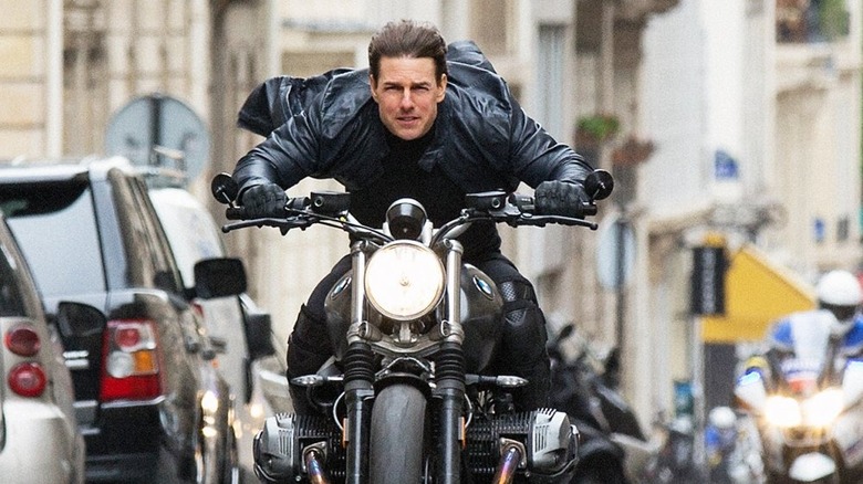 Tom Cruise on a motorcycle