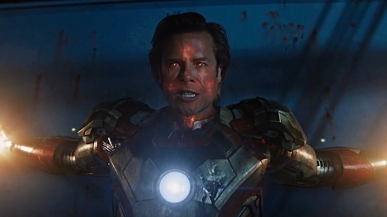 Aldrich Killian wearing Iron Man suit