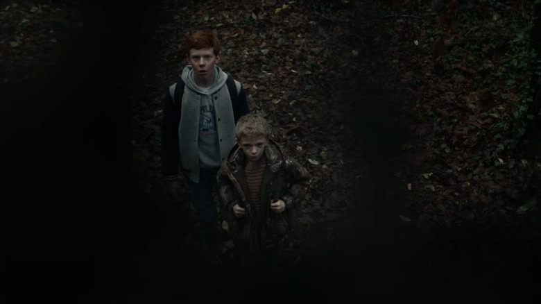 Lucas and his bully looking at the wendigo