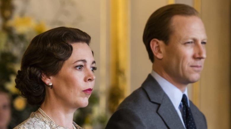 Queen Ellizabeth II and Prince Philip standing