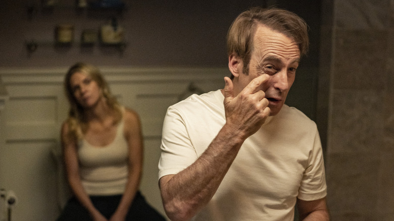 Bob Odenkirk and Rhea Seehorn acting in Better Call Saul