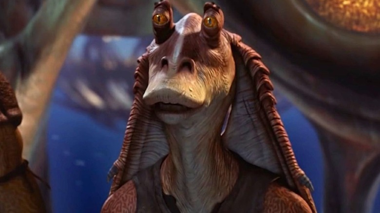 Jar Jar Binks looking scared