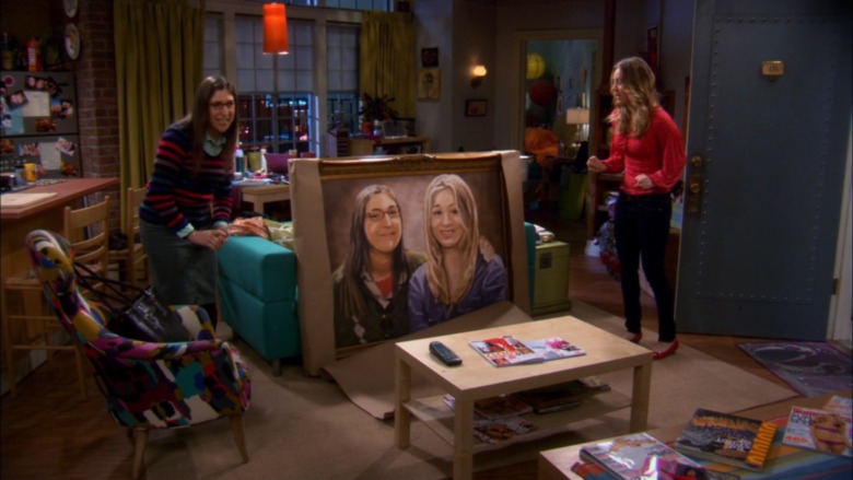 Large painting of Amy and Penny