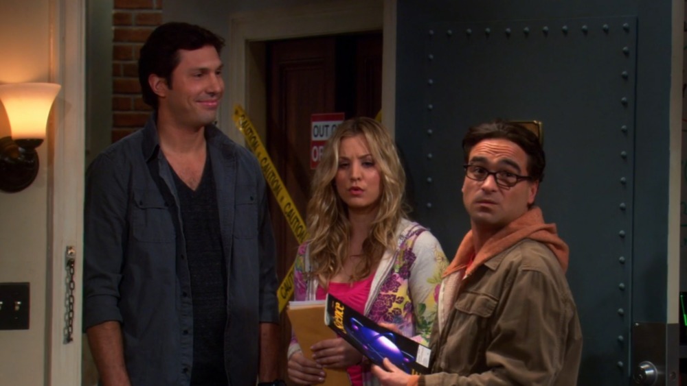 Zack, Penny, and Leonard in doorway