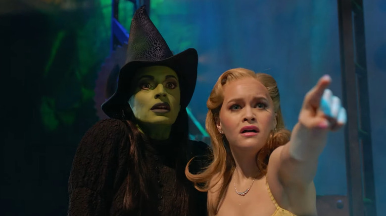 Glinda and Elphaba scared expressions