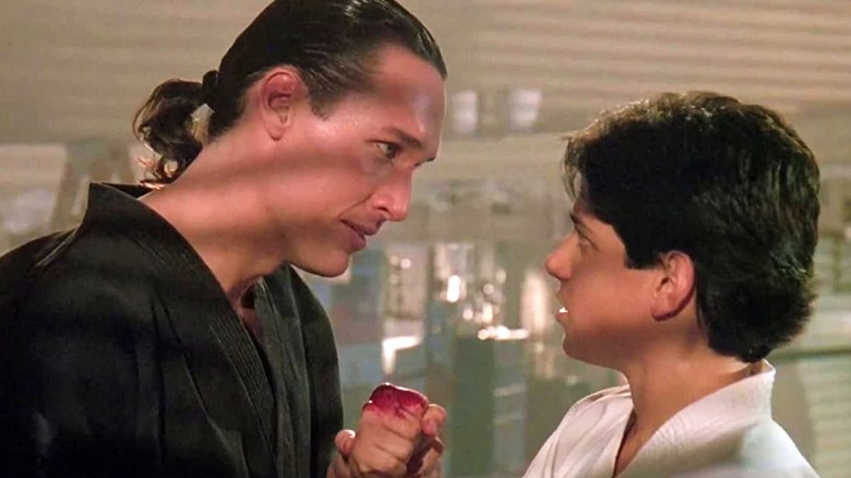 Thomas Ian Griffith and Ralph Macchio in The Karate Kid: Part III