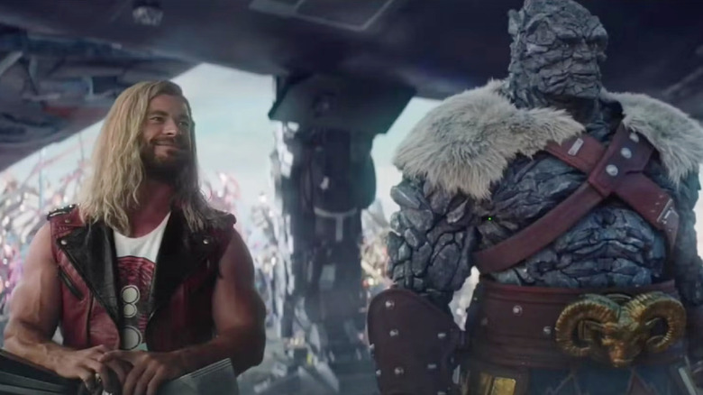 Thor standing with Korg