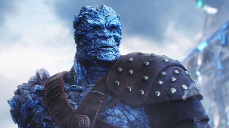 Korg looking on, pensively