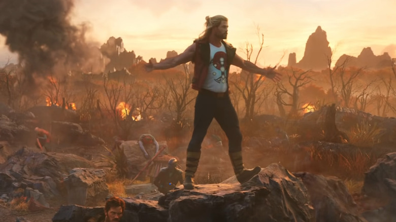 Thor standing on rock