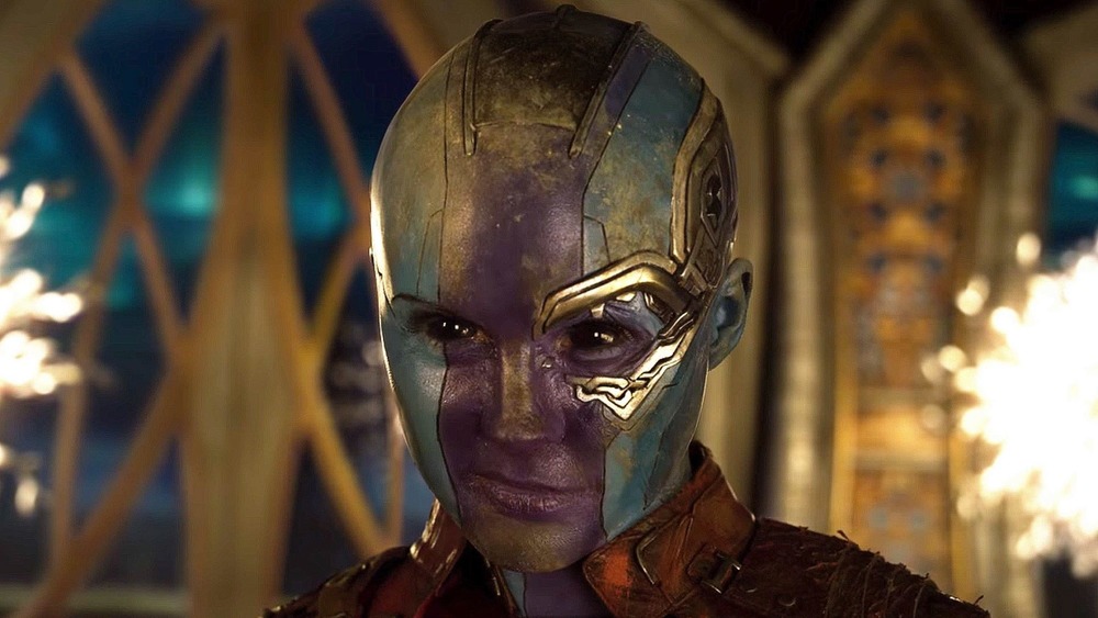 Karen Gillan sporting full Nebula regalia in the MCU