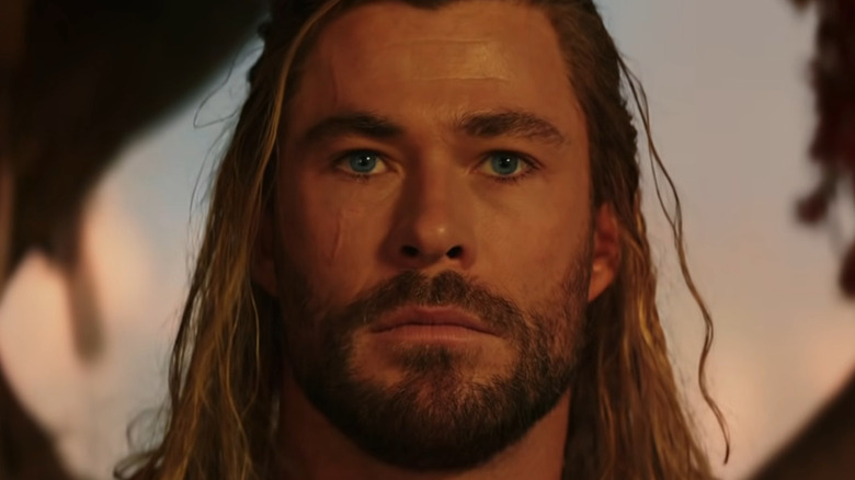 Thor serious face long hair