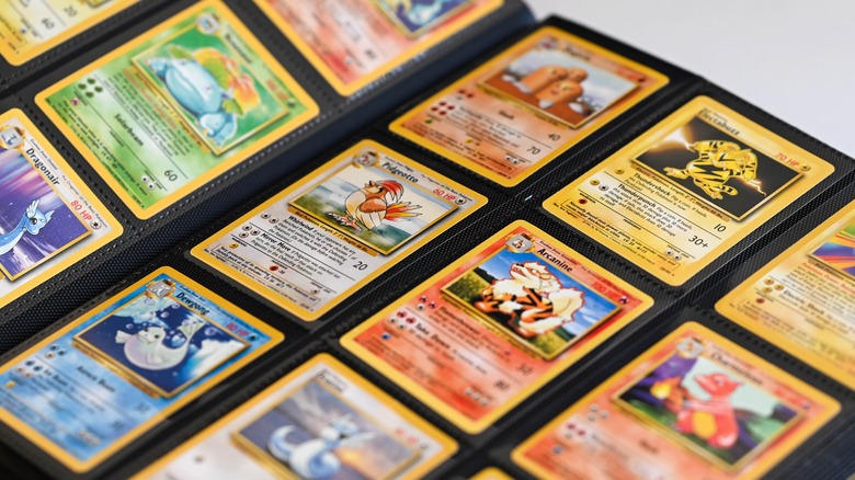 Pokemon cards in collector page