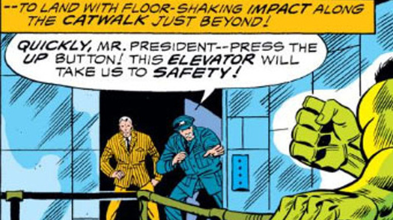 Hulk runs toward Ross and the president