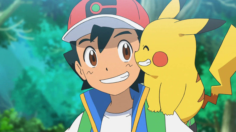 Ash and Pikachu Both Smiling