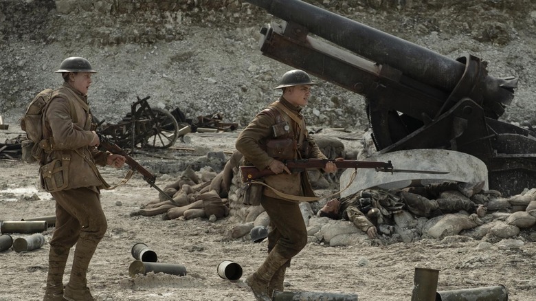 Abandoned German artillery