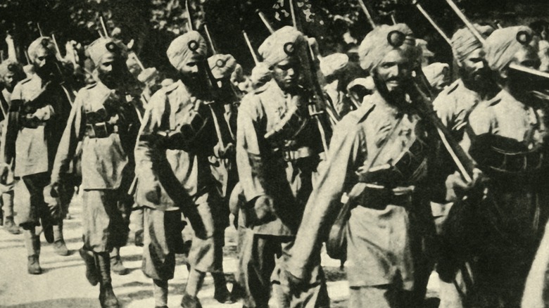 British Sikh unit marching