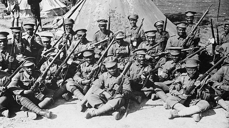 British West Indies Regiment posing