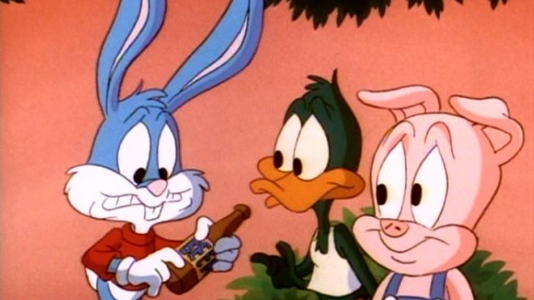 The Tiny Toons trio prepare to drink the beer