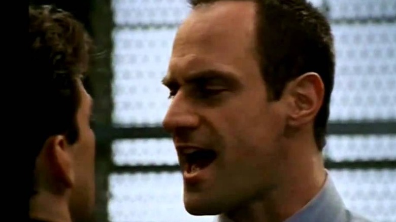 Elliot Stabler screams at a suspect