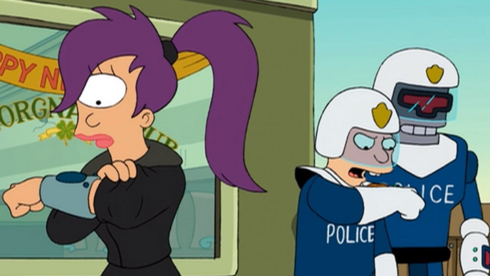 Leela, Smitty, and URL in "Futurama"