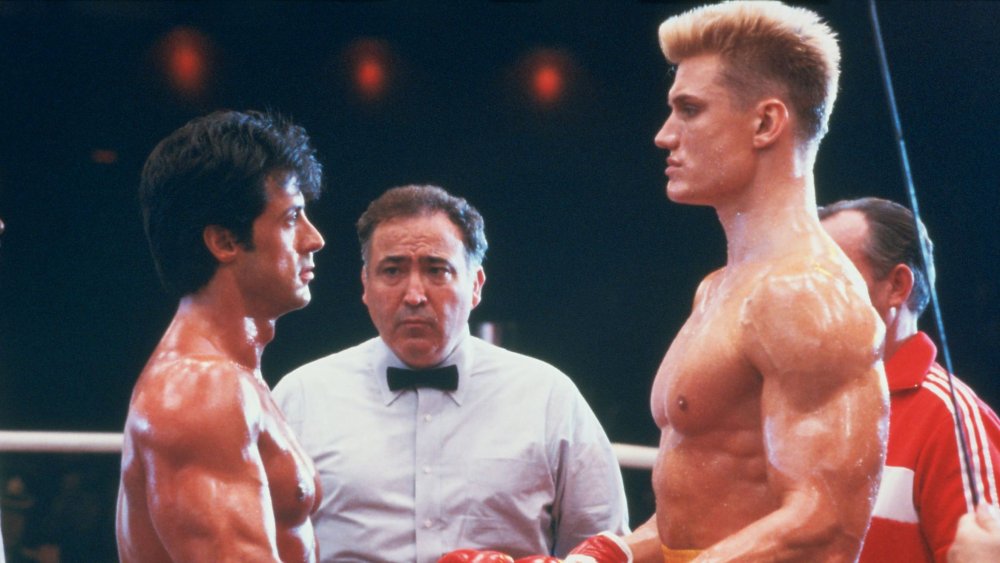 Sylvester Stallone and Dolph Lundgren in Rocky IV