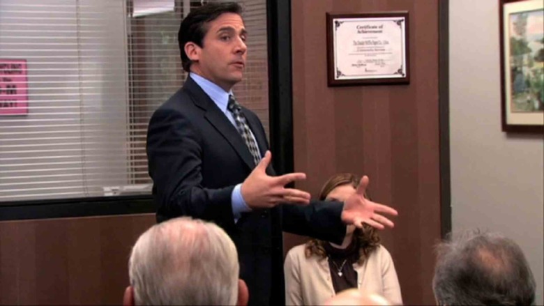 Michael Scott giving a lecture