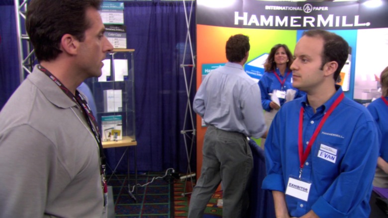 Michael Scott with Hammermill rep