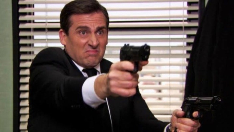 Michael Scott pointing guns