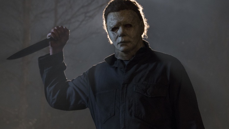 Michael Meyers preparing to take a stab at killing someone