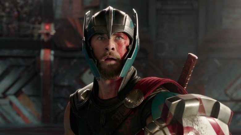 Thor (Chris Hemsworth) in his gladiator armor in "Thor: Ragnarok"